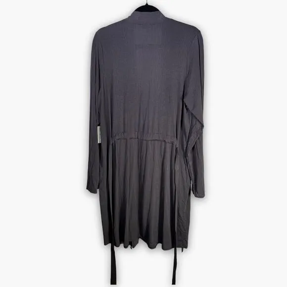 NWT  Tommy John Second Skin Luxe Ribbed Robe in Phantom (Gray) XL MSRP $98