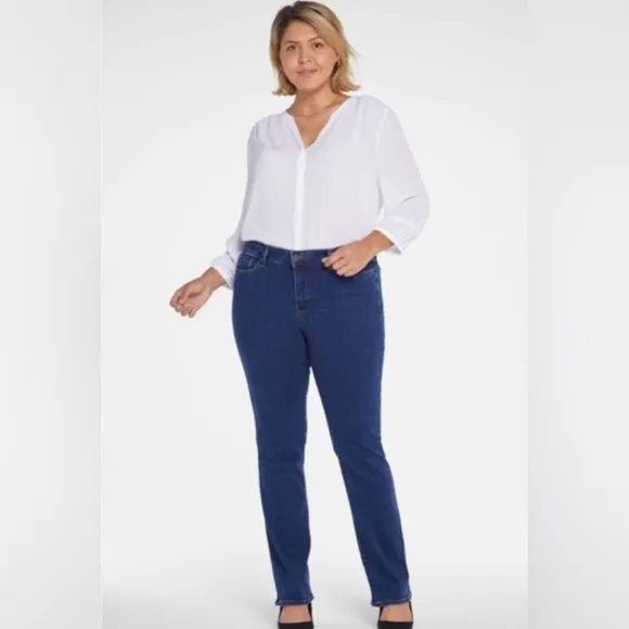 NYDJ Marilyn Straight Quinn Lift x Tuck Technology Denim Jeans 24W NWT