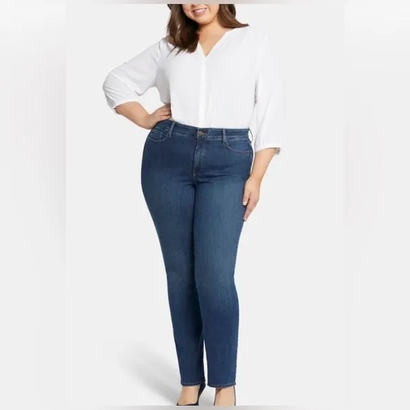 NYDJ Marilyn Straight Quinn Lift x Tuck Technology Denim Jeans 24W NWT
