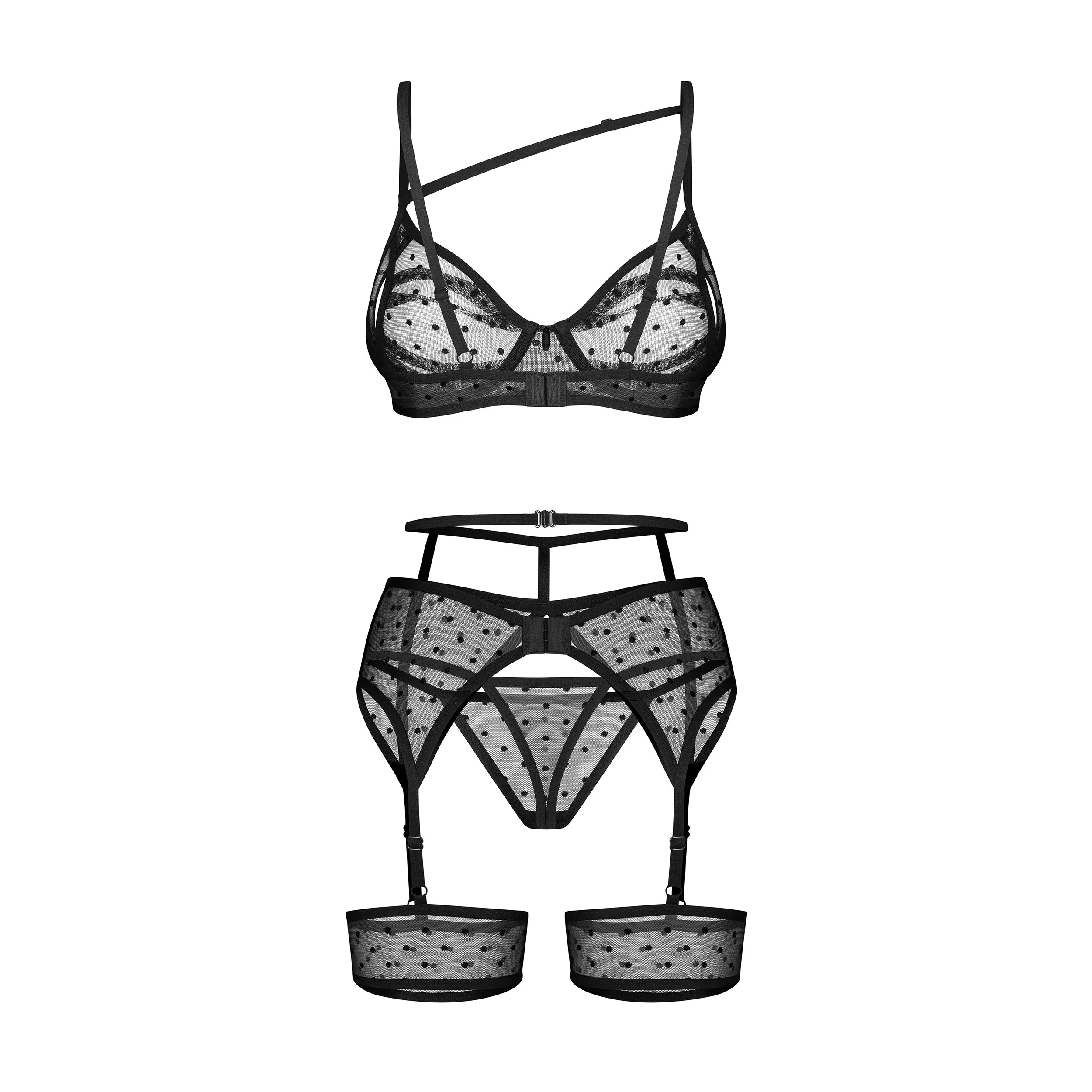 Obsessive Nuites Lingerie Ensemble Noir 3 Pièces