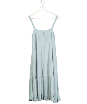 Olivaceous Blue Button Detail Midi Dress UK S