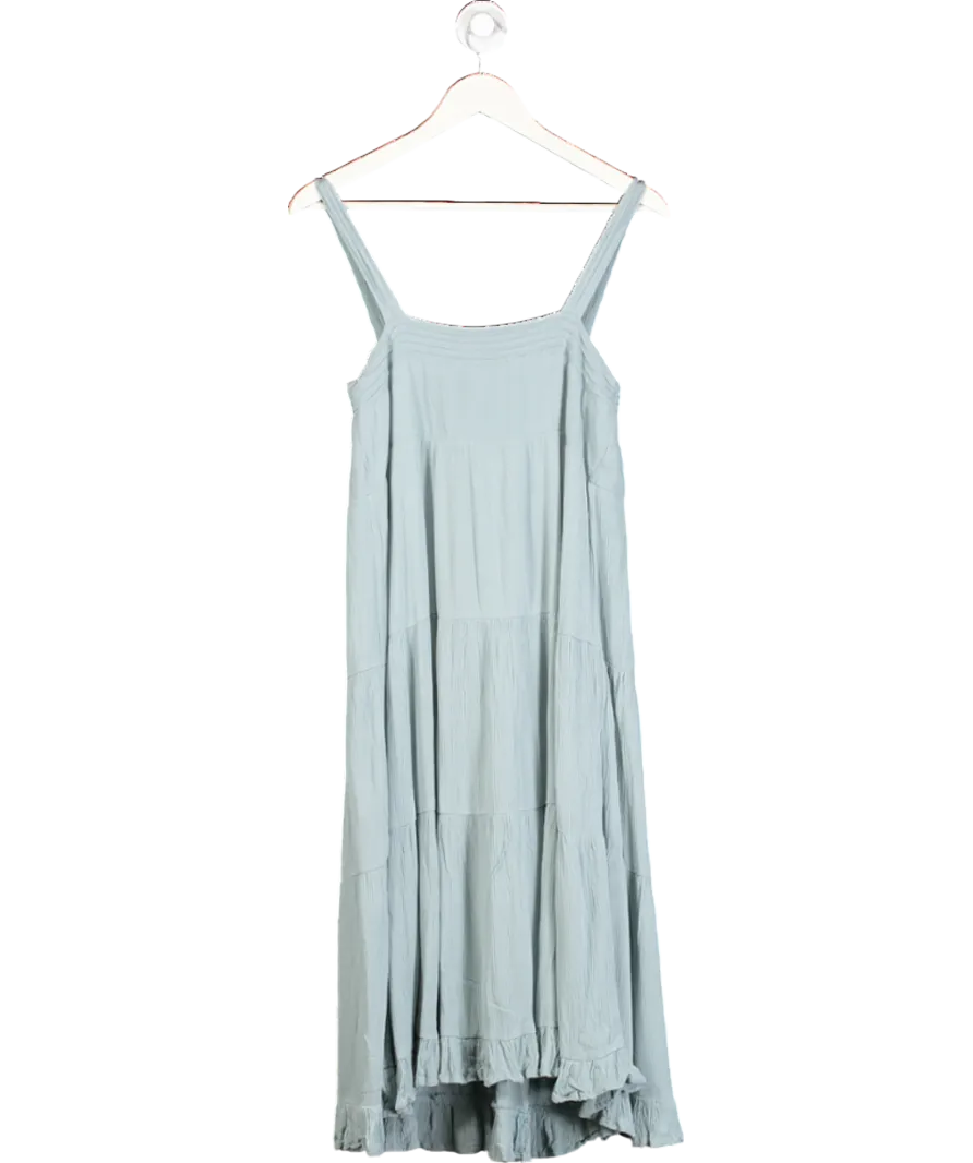 Olivaceous Blue Button Detail Midi Dress UK S