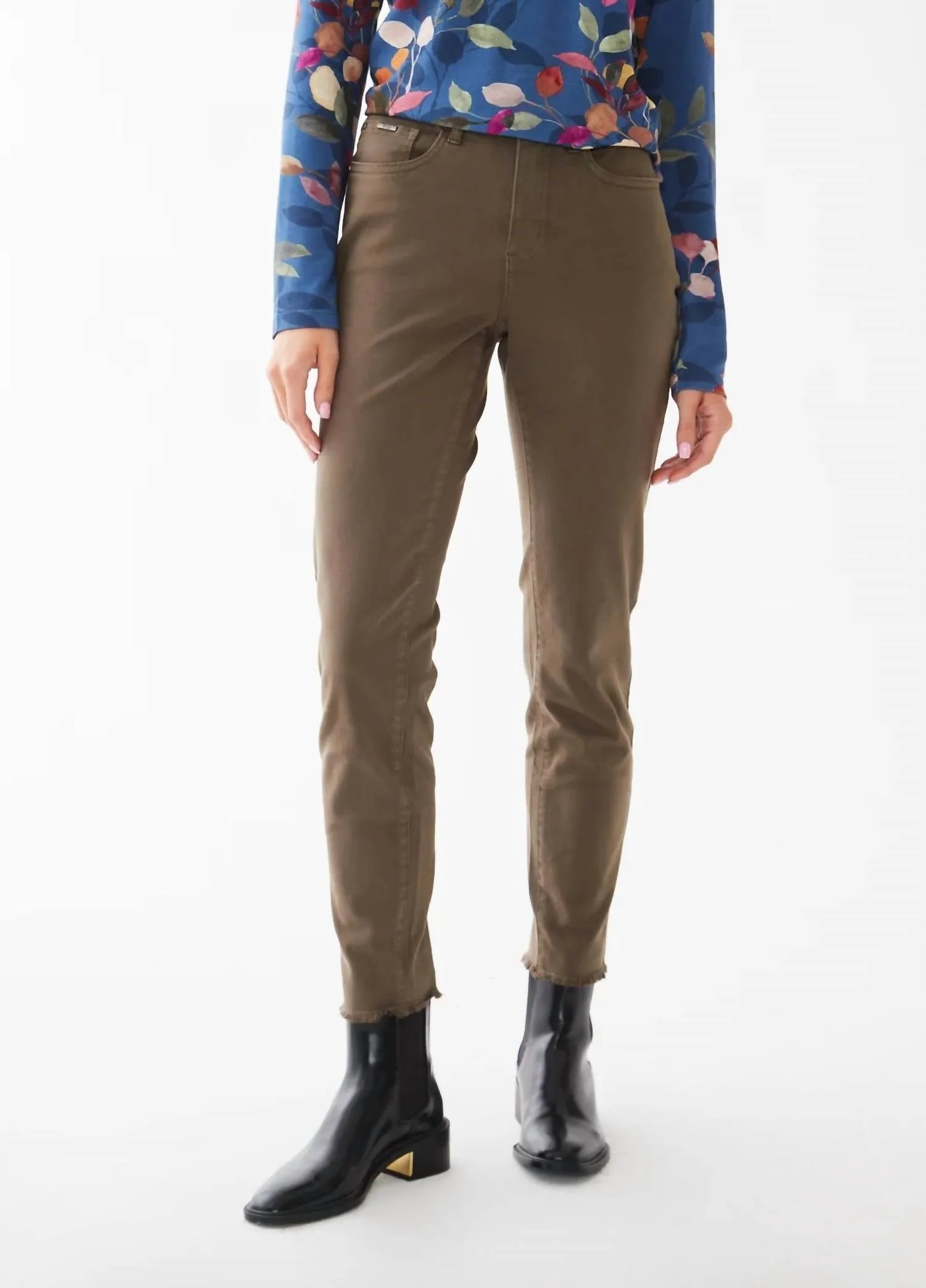 Olivia Mid Rise Skinny Jeans In Olive