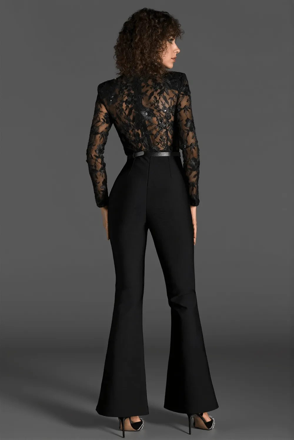 Ollie Embroider Belt Lace Jumpsuit