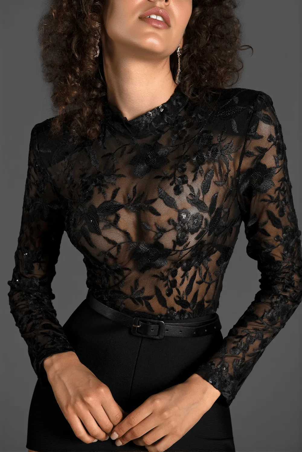Ollie Embroider Belt Lace Jumpsuit