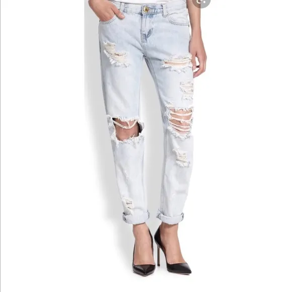 One Teaspoon Awesome Ripped Boyfriend Jeans