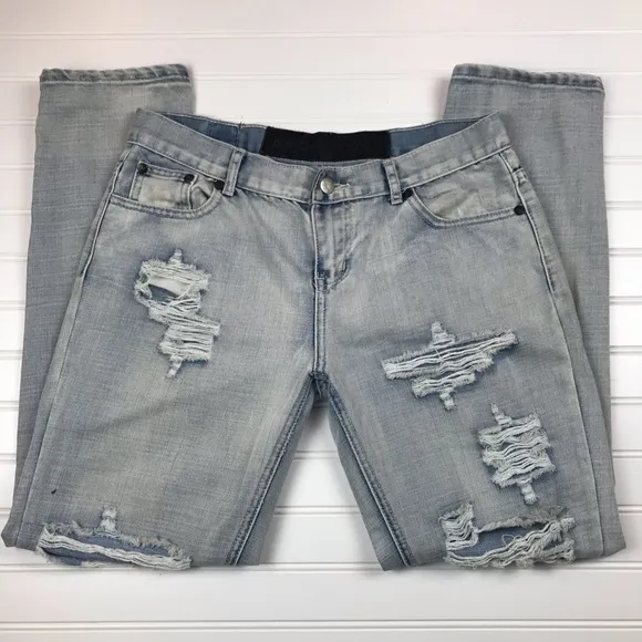 One Teaspoon Awesome Ripped Boyfriend Jeans
