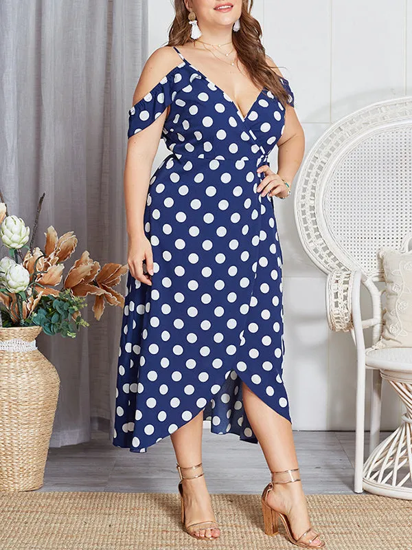 Original Design Plus Size Women's Wave Dress Strap V-neck Skirt