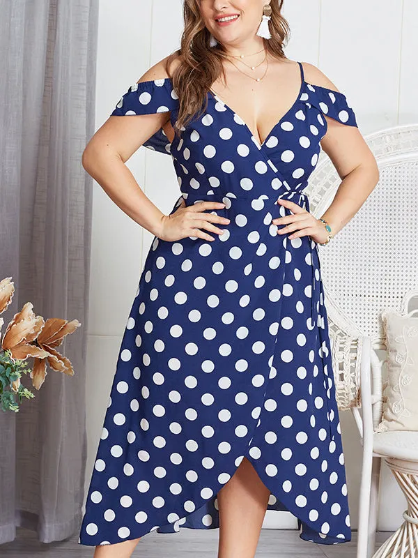 Original Design Plus Size Women's Wave Dress Strap V-neck Skirt