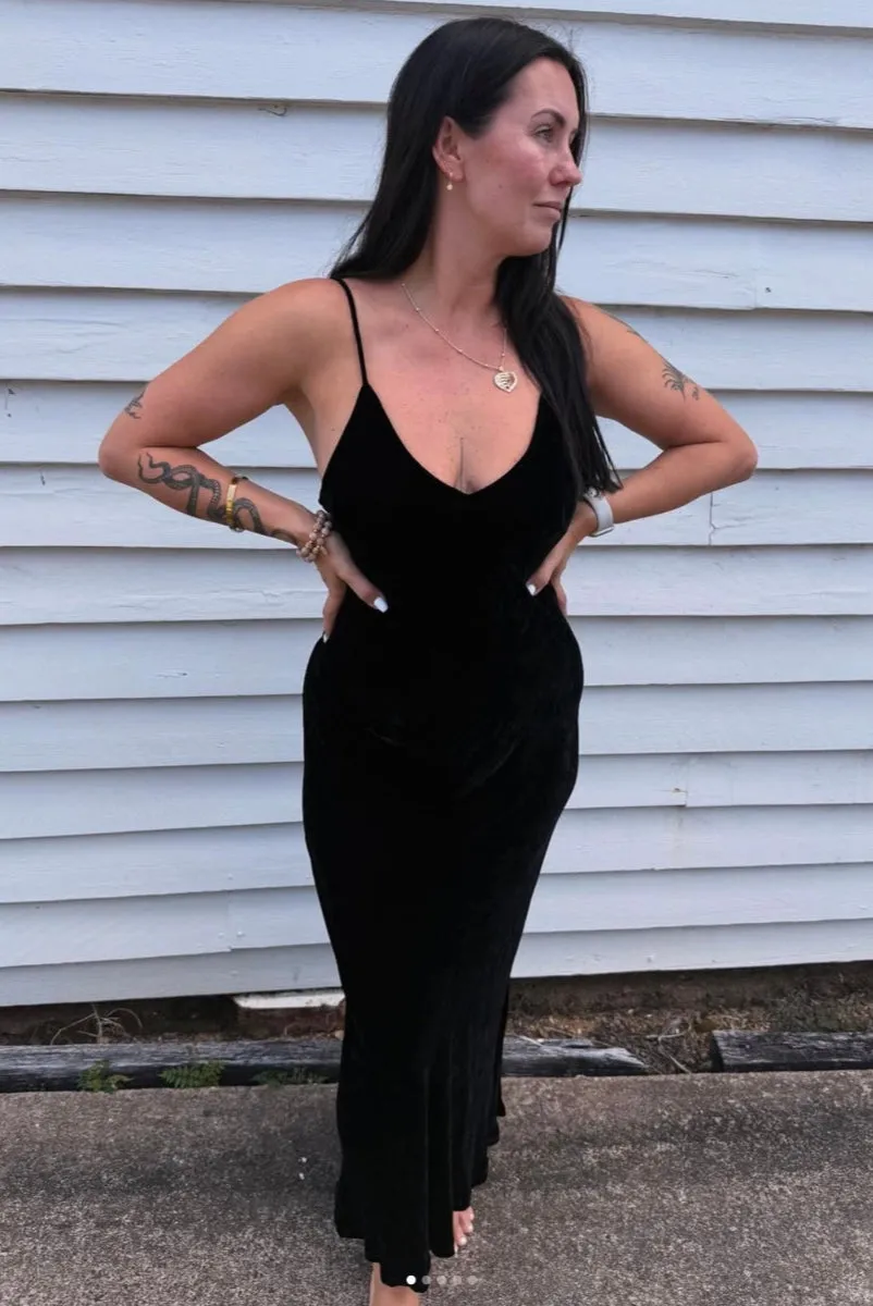 Otomo Velvet Silk Slip Maxi