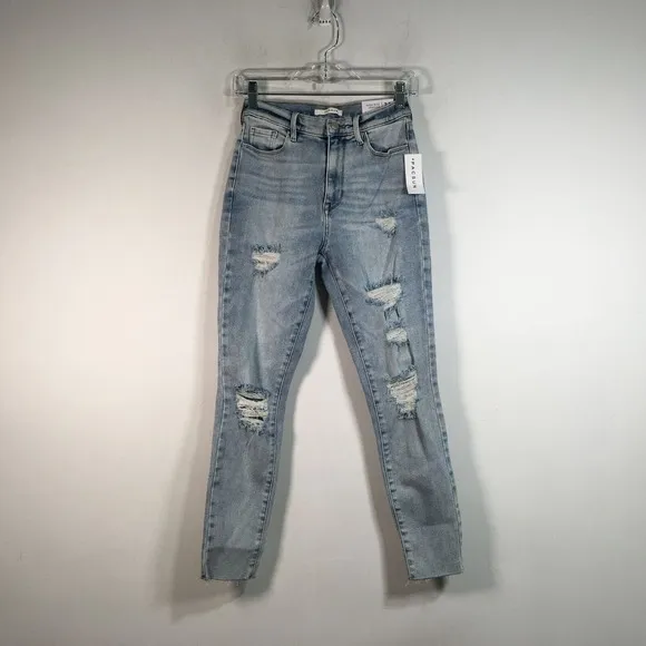 PacSun High Rise Distressed Jegging, Women's Size 25 - Light Ideal Blue
