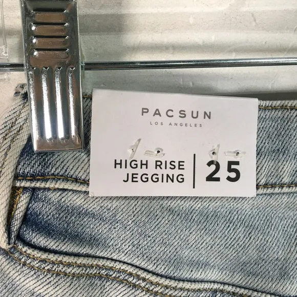 PacSun High Rise Distressed Jegging, Women's Size 25 - Light Ideal Blue
