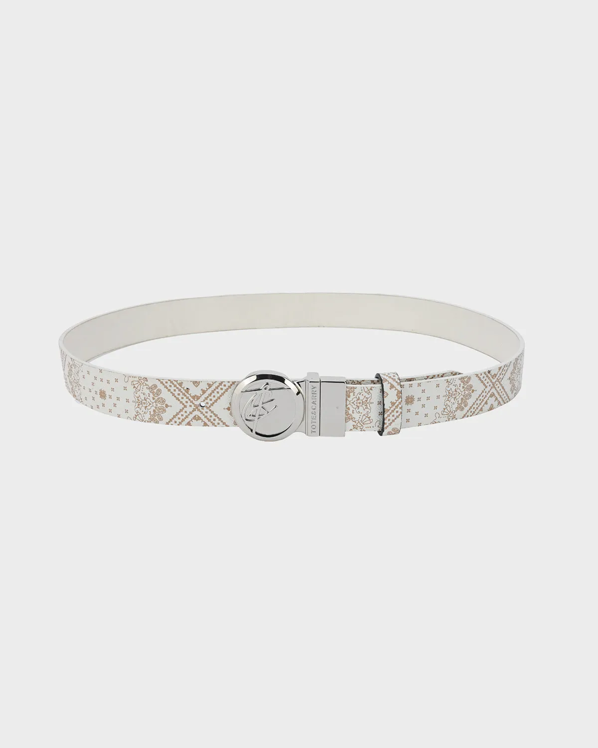 Paisley Belt in Beige Brown