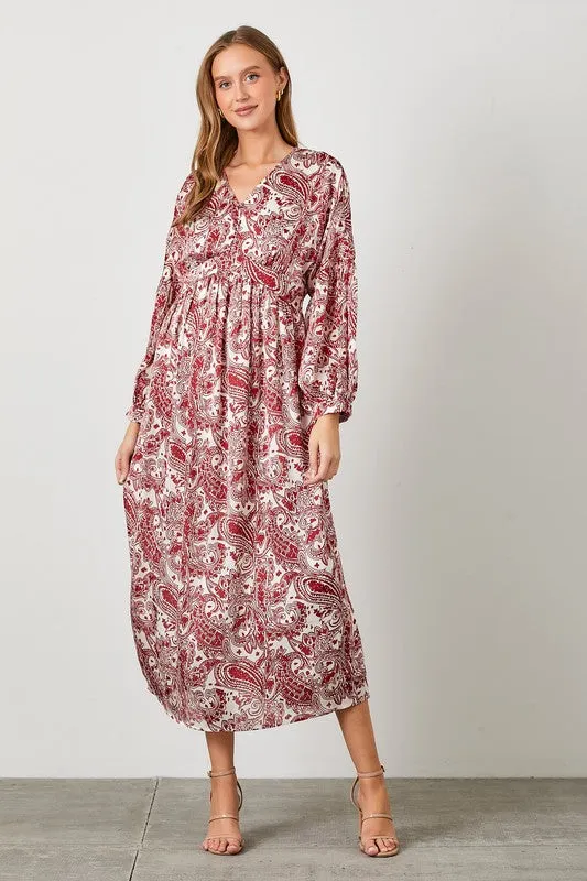 PAISLEY PRINT DRESS