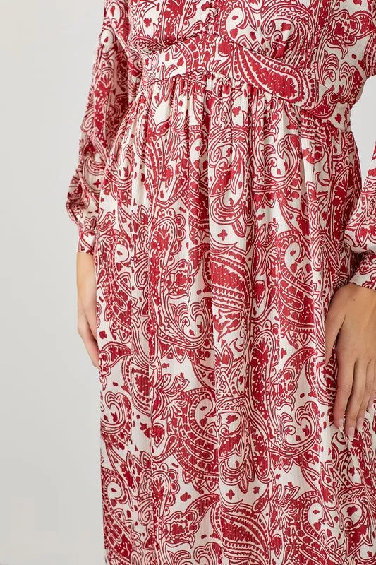 PAISLEY PRINT DRESS