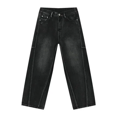 Panelled Straight Leg Jeans