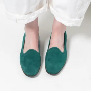 Pantanetti Suede Tuxedo Slippers (emerald) on sale!