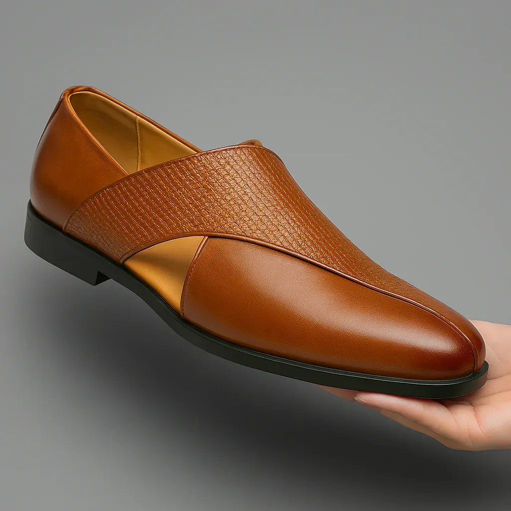 Pasadena | Premium Genuine Leather Minimalist Loafers for Men with Cross-Strap Design