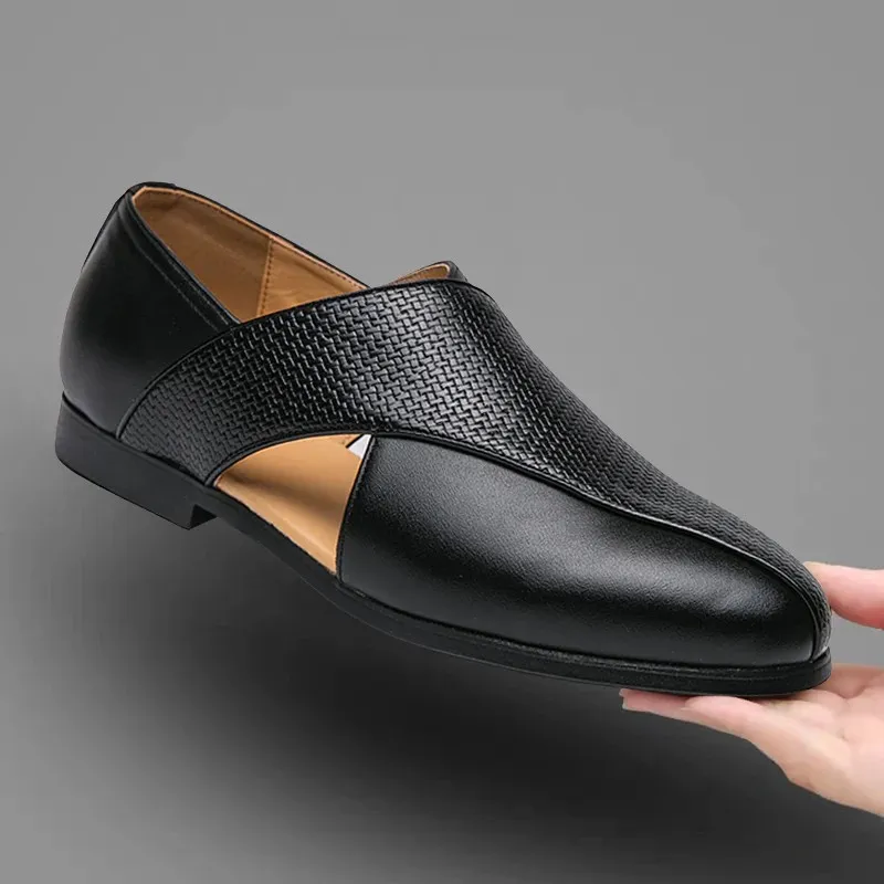 Pasadena | Premium Genuine Leather Minimalist Loafers for Men with Cross-Strap Design