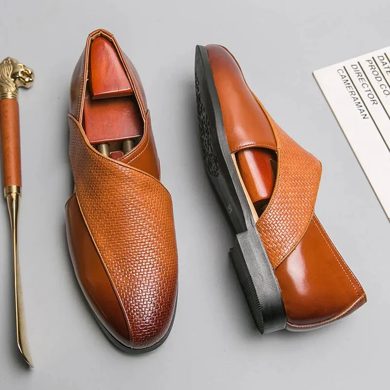 Pasadena | Premium Genuine Leather Minimalist Loafers for Men with Cross-Strap Design