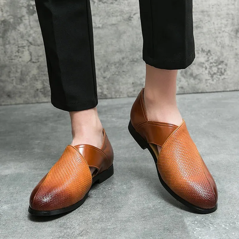 Pasadena | Premium Genuine Leather Minimalist Loafers for Men with Cross-Strap Design