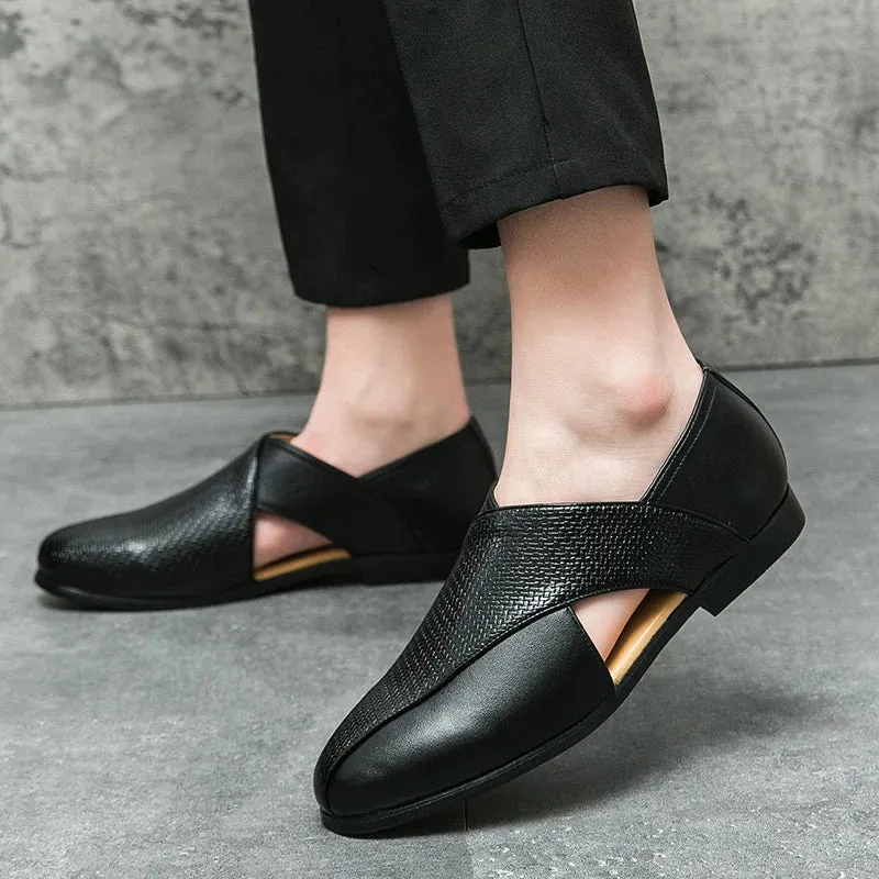Pasadena | Premium Genuine Leather Minimalist Loafers for Men with Cross-Strap Design