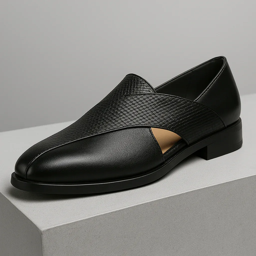 Pasadena | Premium Genuine Leather Minimalist Loafers for Men with Cross-Strap Design