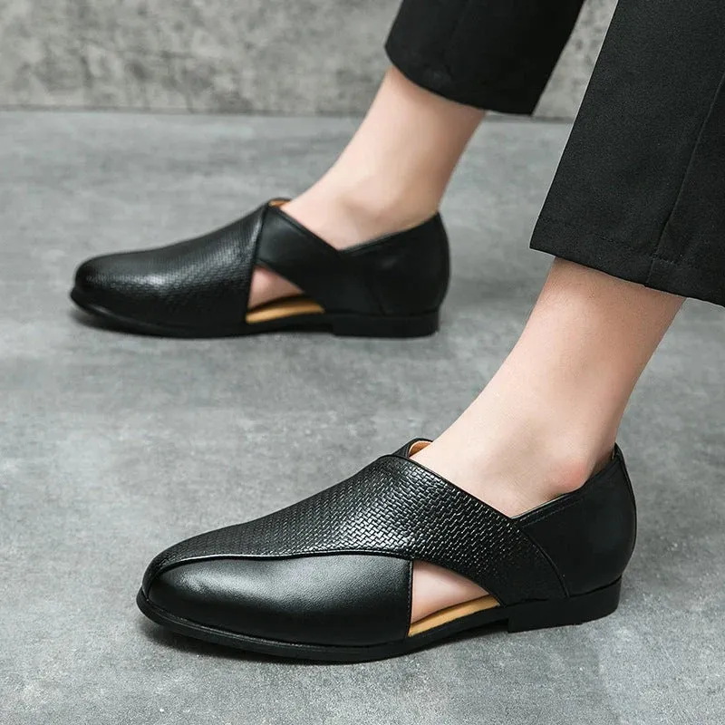 Pasadena | Premium Genuine Leather Minimalist Loafers for Men with Cross-Strap Design