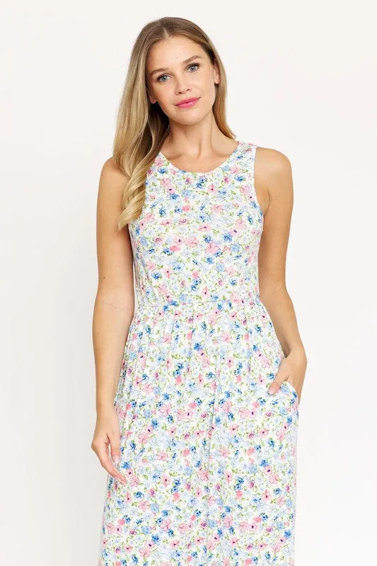 Pastel Floral Maxi Dress