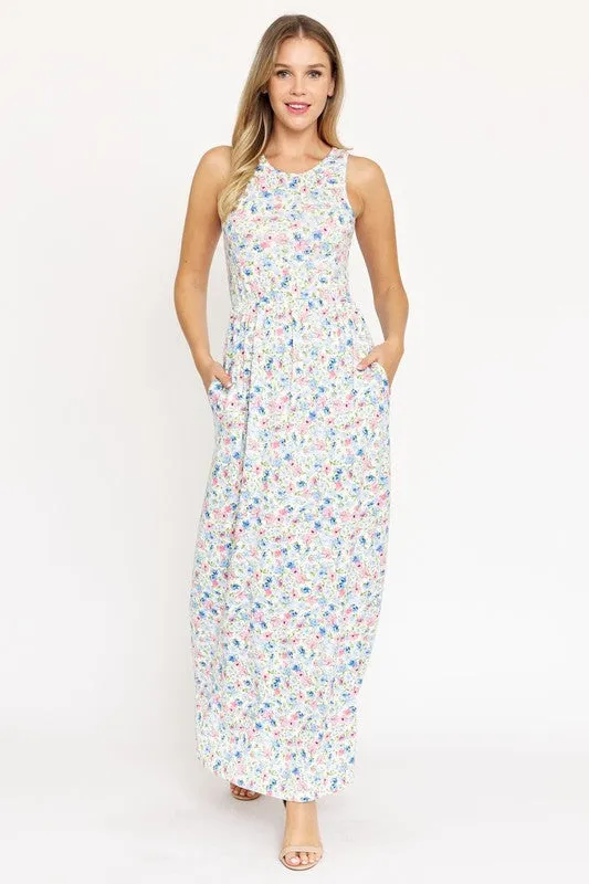 Pastel Floral Maxi Dress
