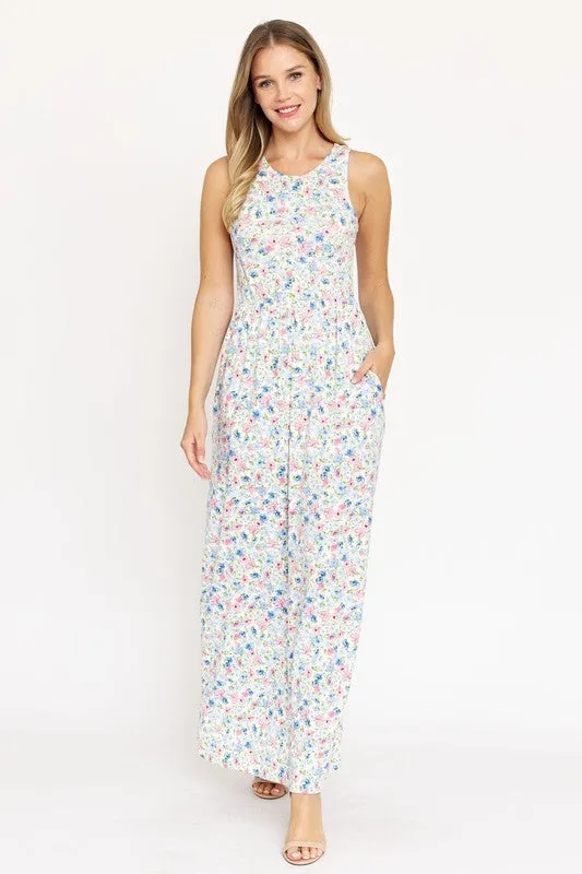 Pastel Floral Maxi Dress