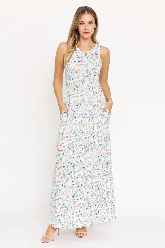 Pastel Floral Maxi Dress