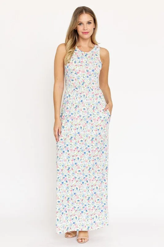 Pastel Floral Maxi Dress