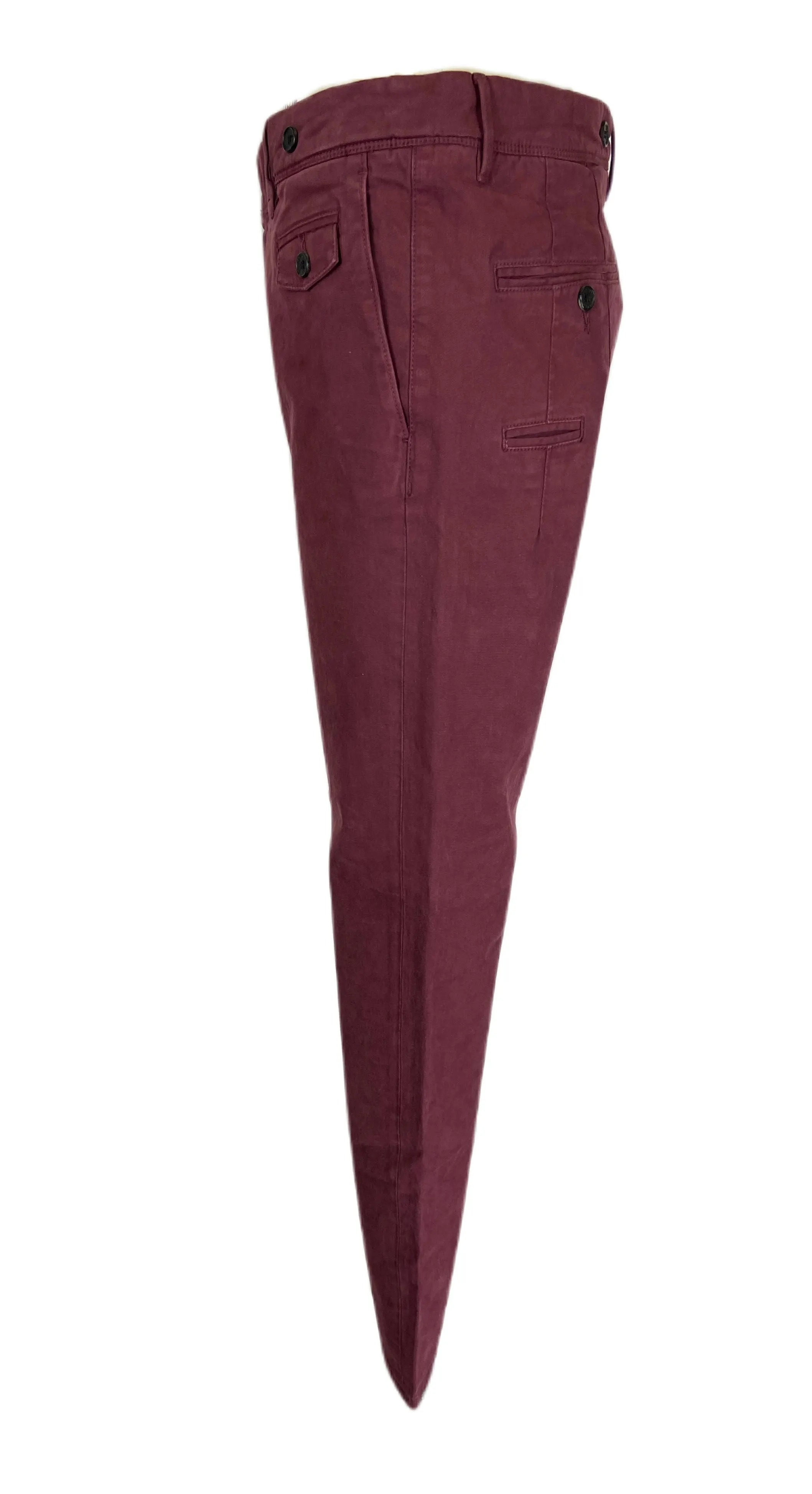 PATRIZIA PEPE Men's Burgundy Straight Leg Chinos Pants Sz 32 NWT