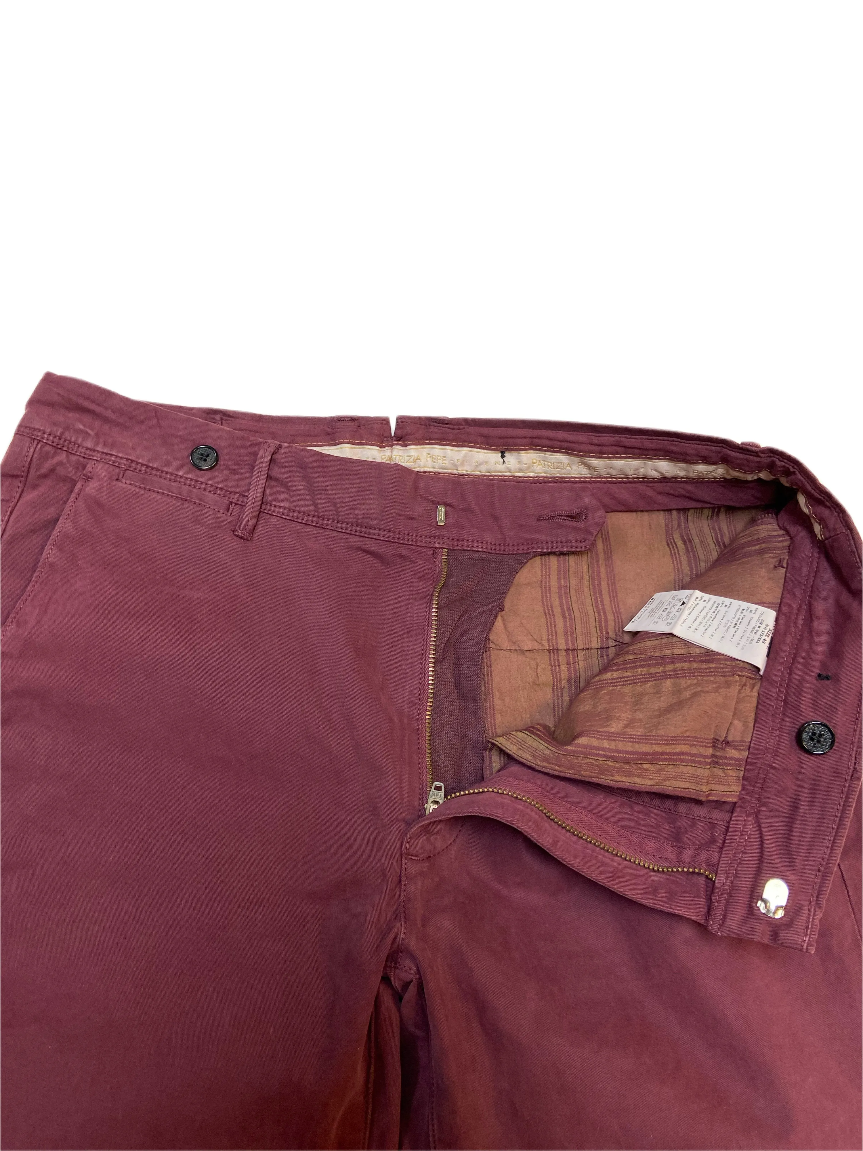 PATRIZIA PEPE Men's Burgundy Straight Leg Chinos Pants Sz 32 NWT