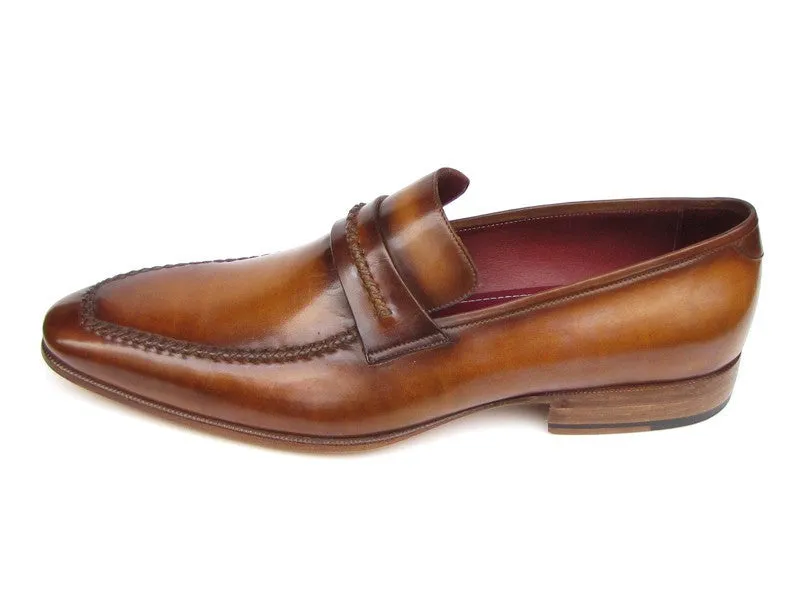 Paul Parkman Handmade Brown Leather Loafers