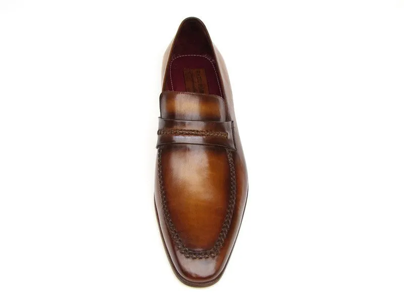Paul Parkman Handmade Brown Leather Loafers