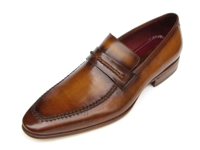 Paul Parkman Handmade Brown Leather Loafers