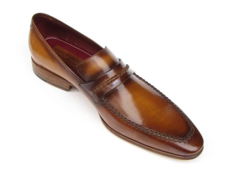 Paul Parkman Handmade Brown Leather Loafers
