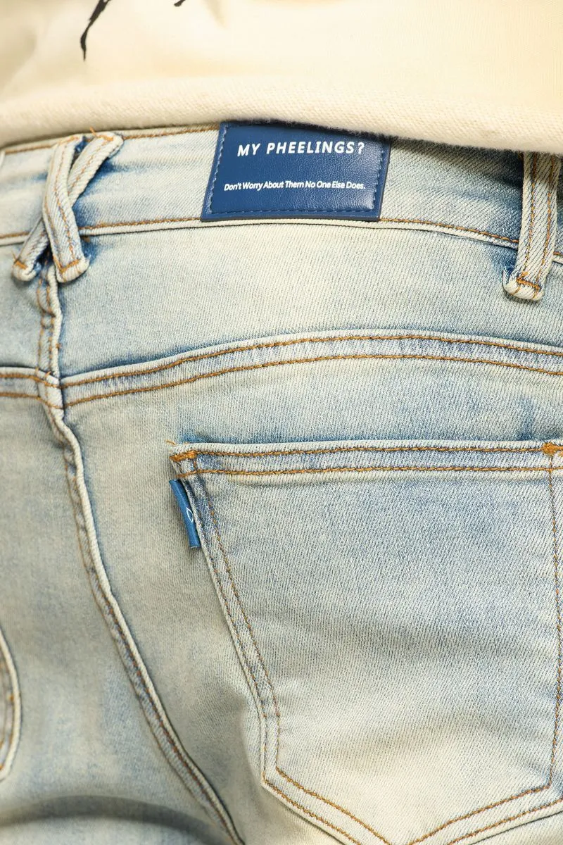 PHEELINGS DIAMOND TEARS SKINNY DENIM (Light Blue)