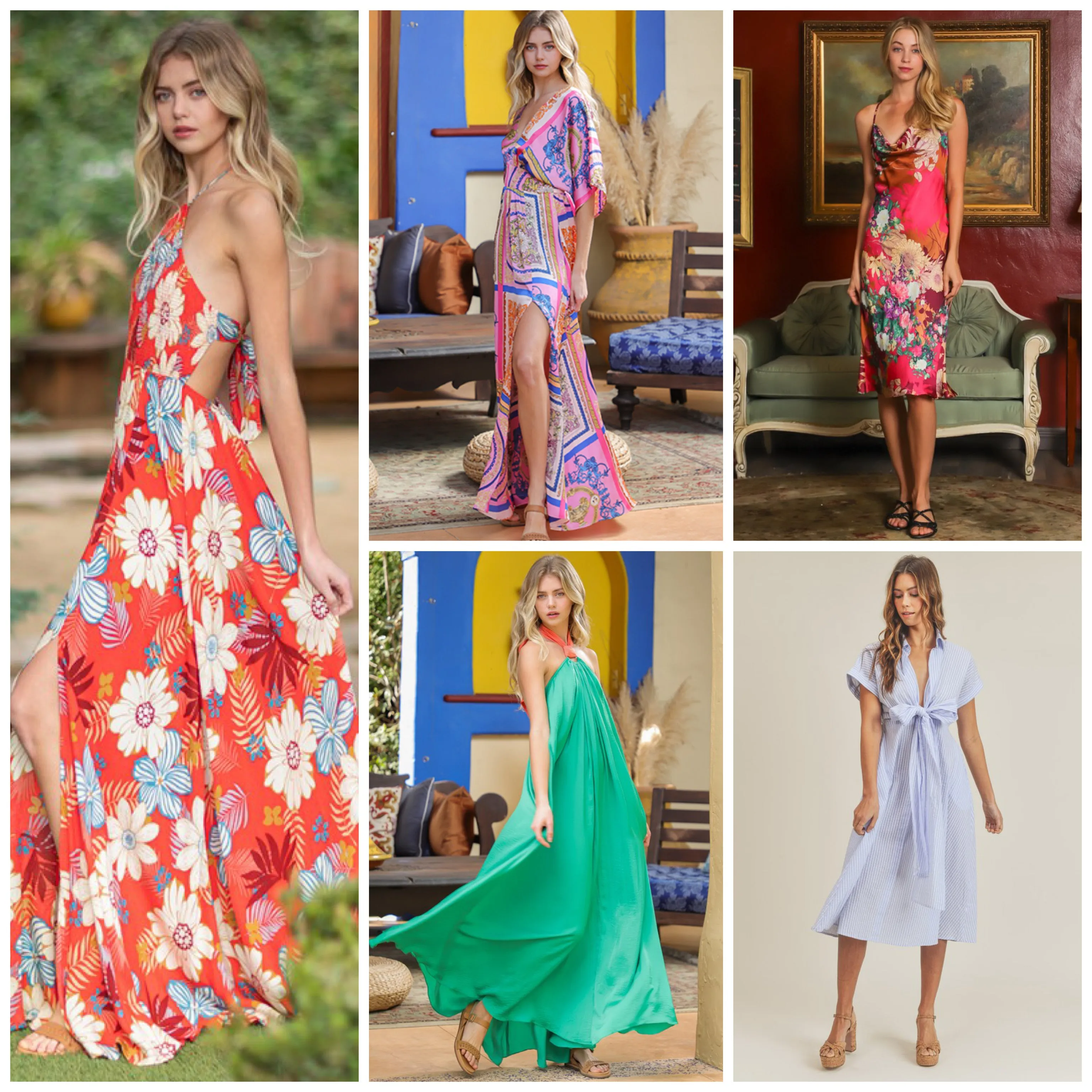 Phoenix Halter Tie Back Maxi Dress