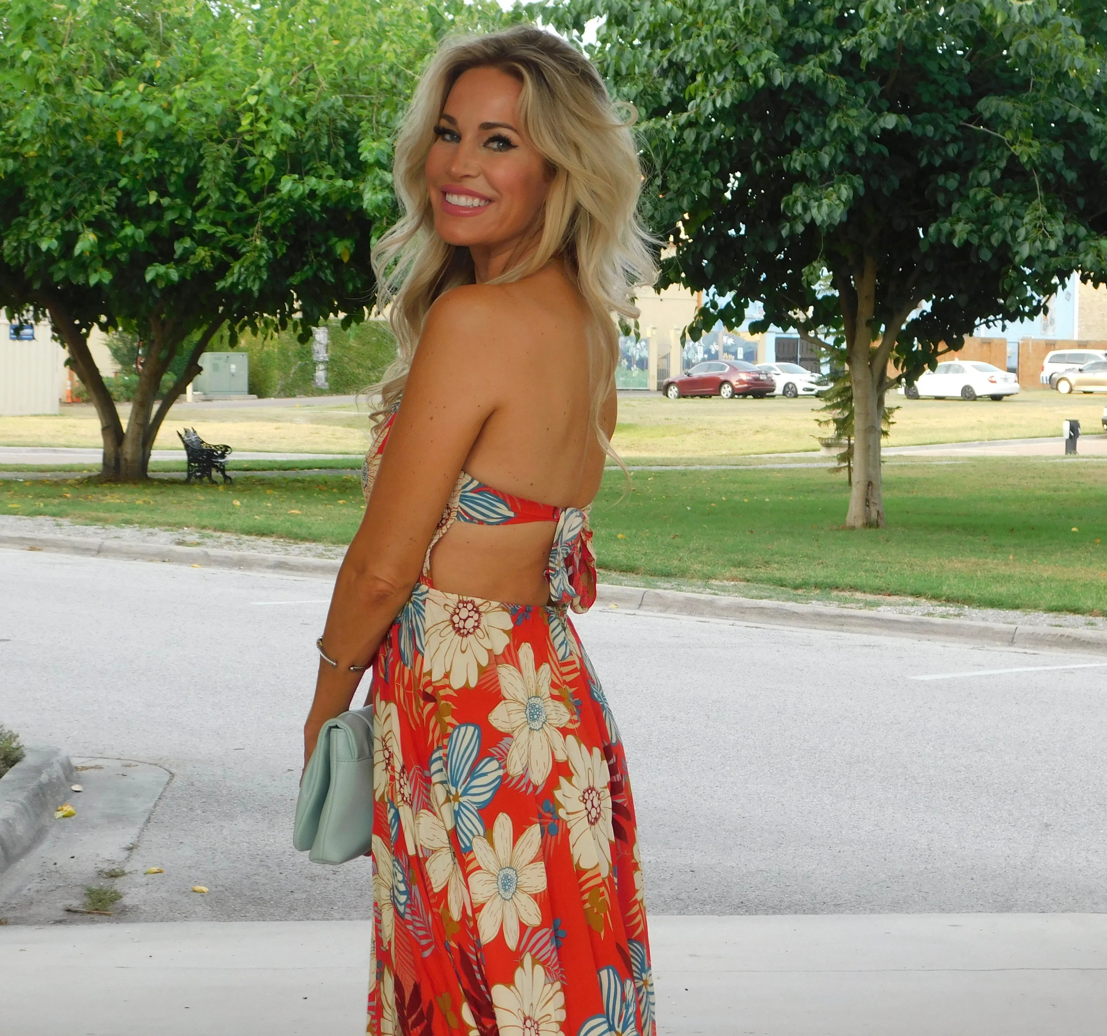 Phoenix Halter Tie Back Maxi Dress