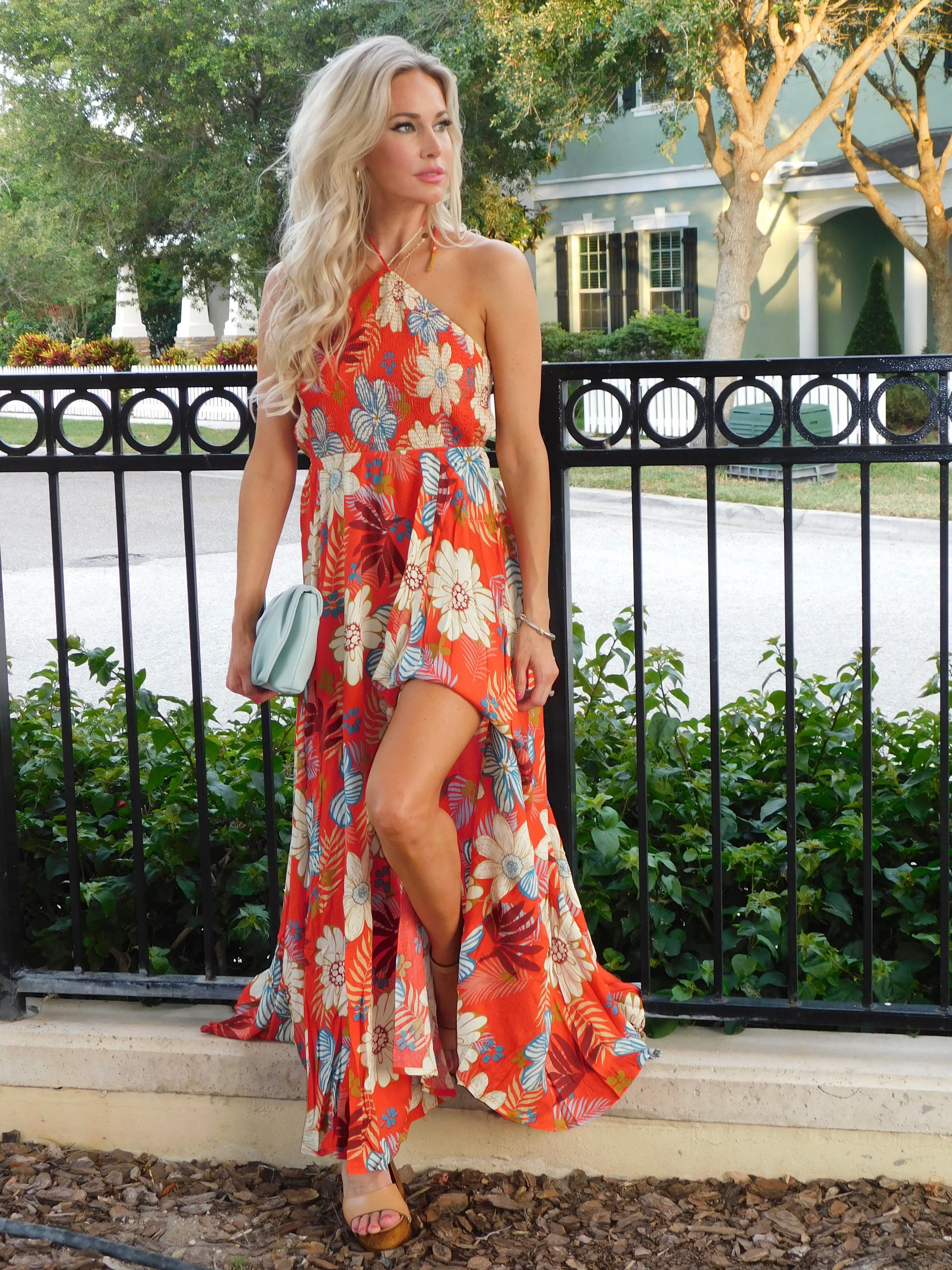 Phoenix Halter Tie Back Maxi Dress