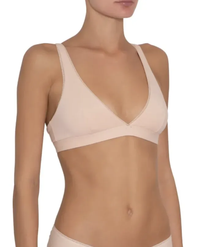 Pima Goddess Everyday V-Bralette - Black   Buff