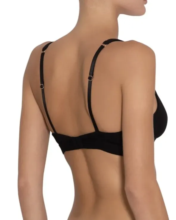 Pima Goddess Everyday V-Bralette - Black   Buff