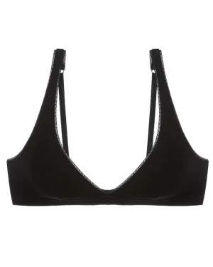 Pima Goddess Everyday V-Bralette - Black   Buff