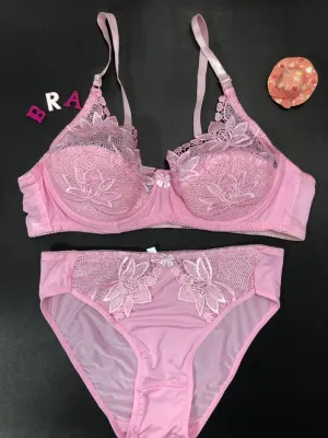 Pink Bridal Bra Panty Sets - Non Psdded Underwired Bra Panty Set 2020