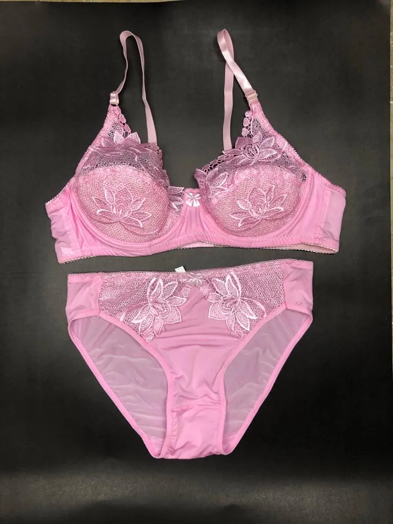 Pink Bridal Bra Panty Sets - Non Psdded Underwired Bra Panty Set 2020