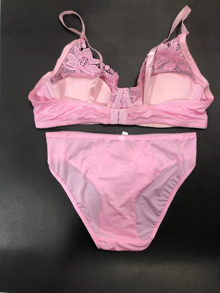 Pink Bridal Bra Panty Sets - Non Psdded Underwired Bra Panty Set 2020