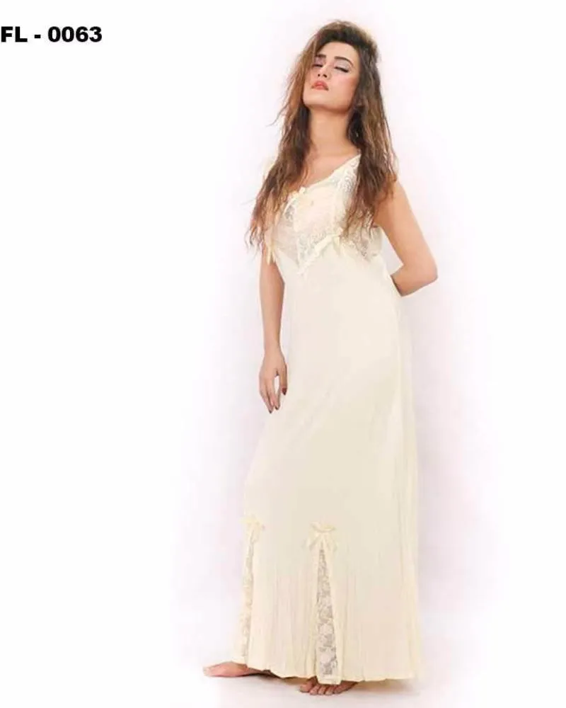 Pink Flourish Nighty For Women - FL-0063